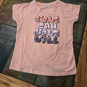 Girls Marika Short Sleeve Tee - Peach Size M 10/12